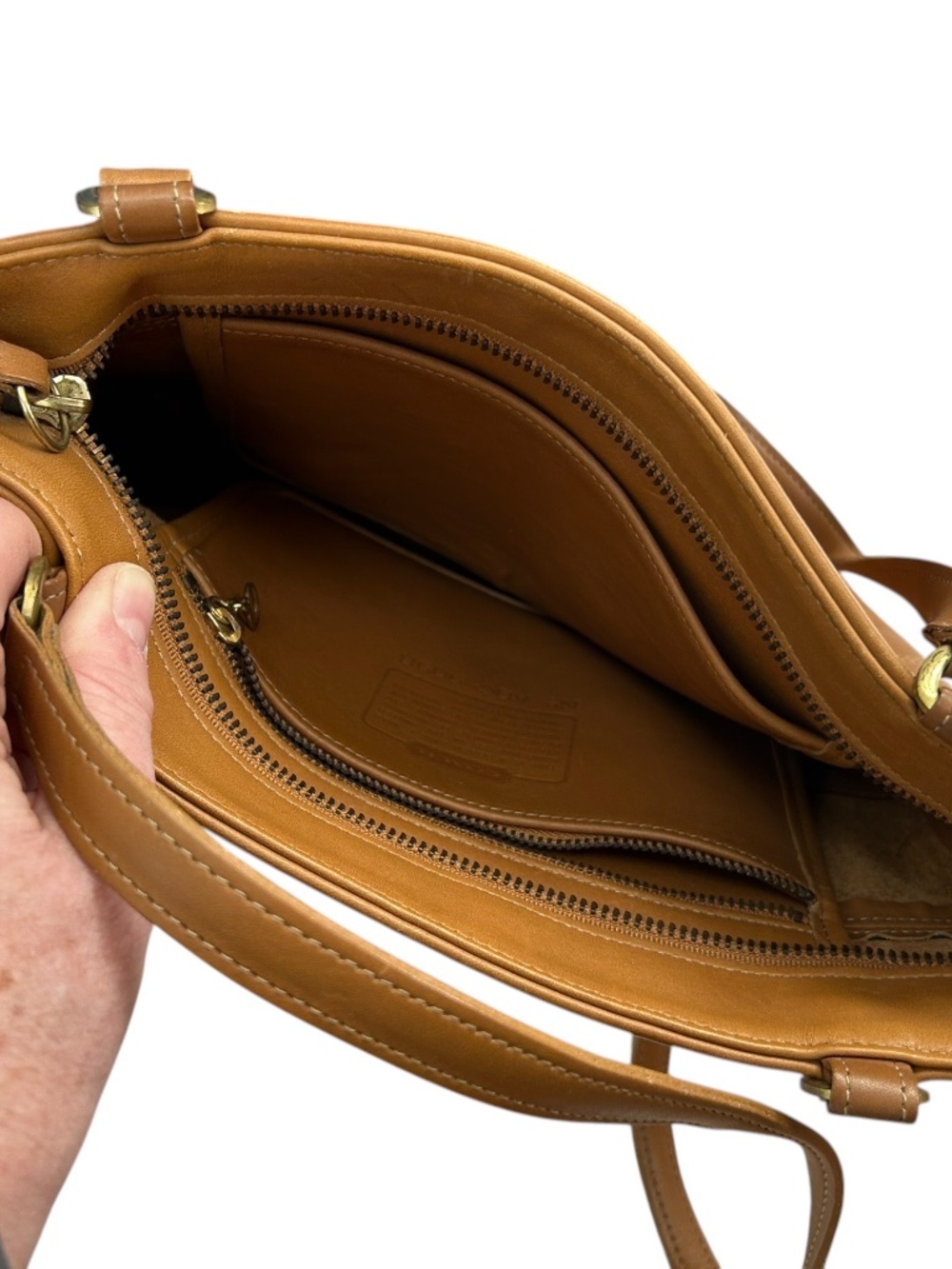 coach vintage 90s classic British tan saddle leather medium bucket bag - Picture 5 of 8